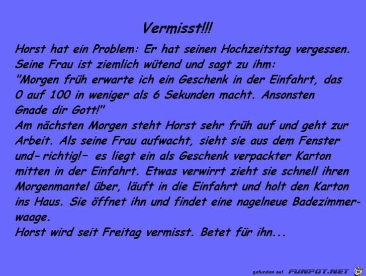 vermisst