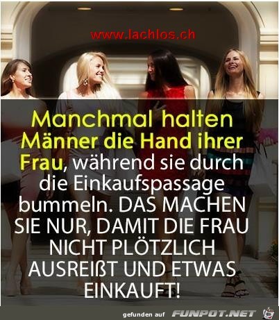 Warum halten Maenner die Hand ihrer Frau beim Einkaufsbummel Warum halten Maenner die Hand ihrer Frau beim Einkaufsbummel