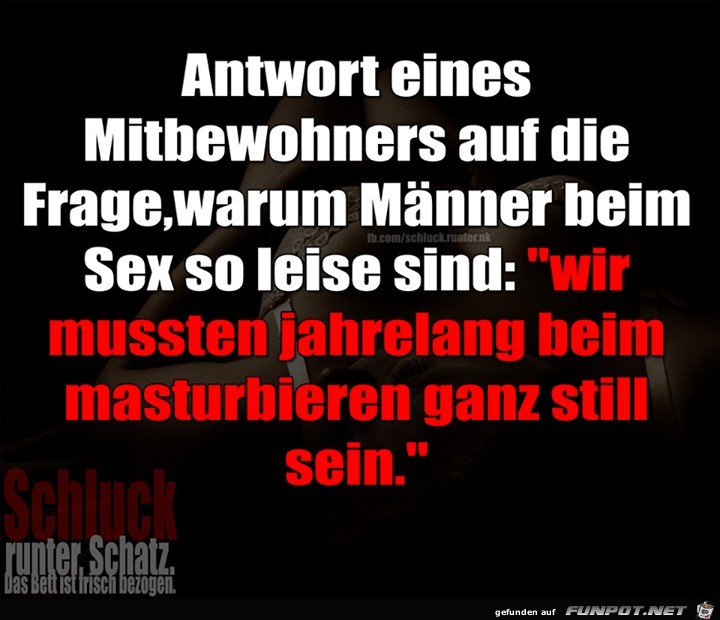 Warum Maenner beim Sex leise sind Warum Maenner beim Sex leise sind