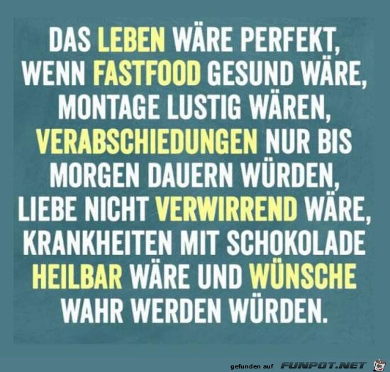 das Leben waere perfekt das Leben waere perfekt