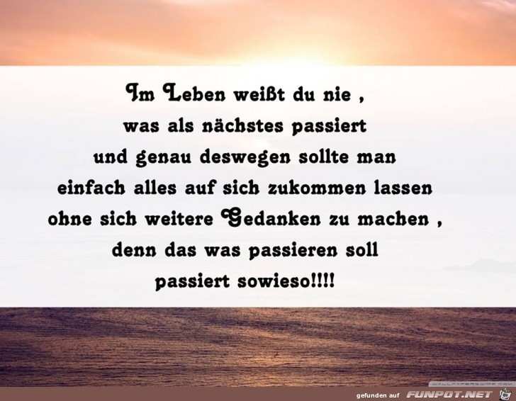 Im Leben weißt du nie... Im Leben weißt du nie...