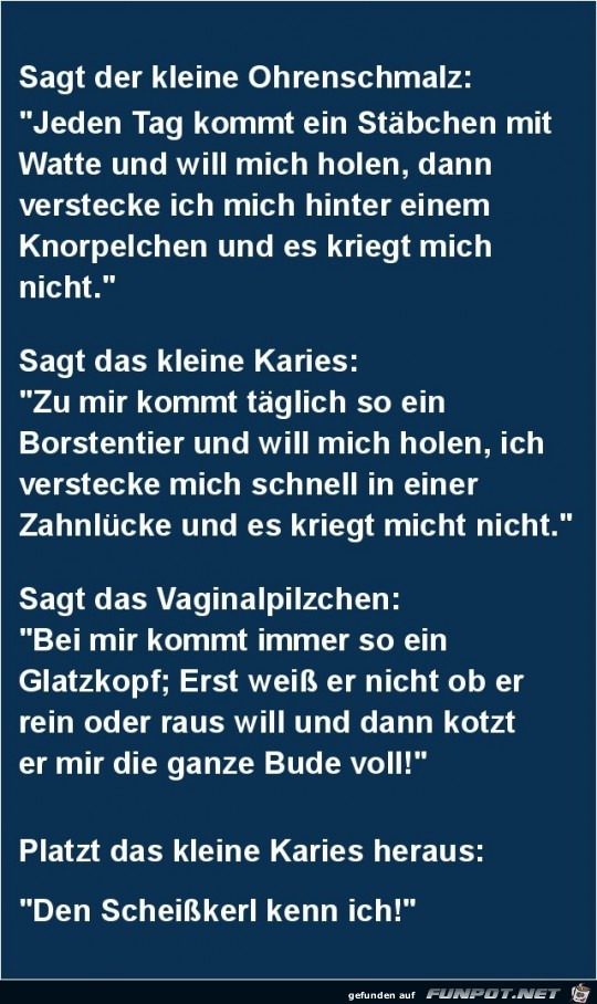 sagt der kleine Ohrenschmalz sagt der kleine Ohrenschmalz