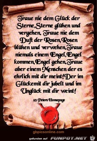 Traue nie dem Glueck der Sterne Traue nie dem Glueck der Sterne