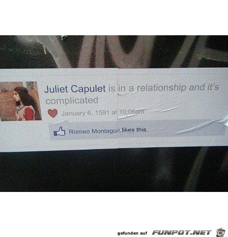 Romeo und Julia bei Facebook