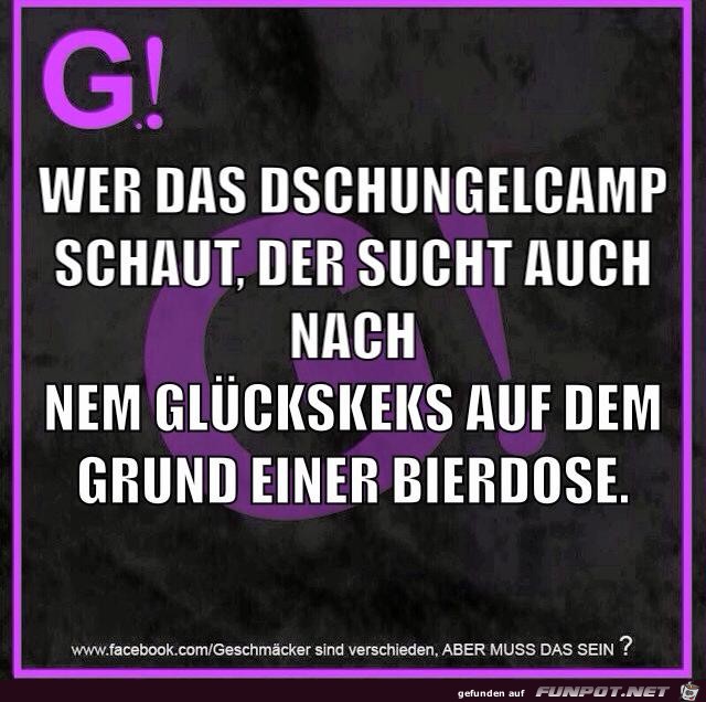 Dschungelkamp und Glckskeks