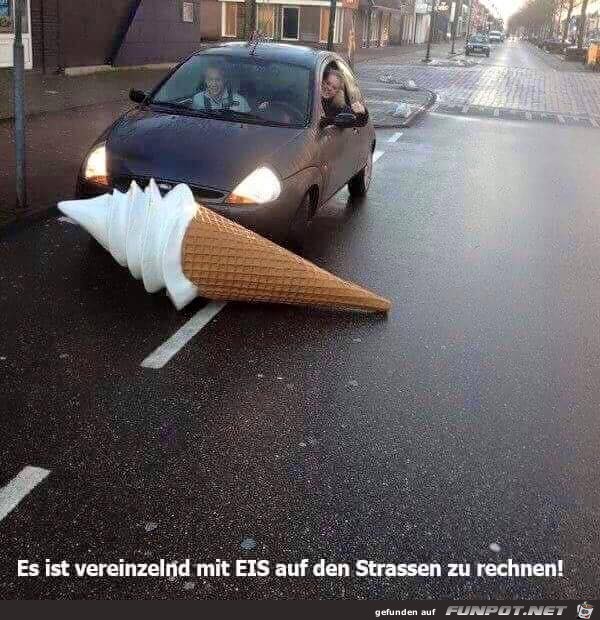 Eis auf Straen