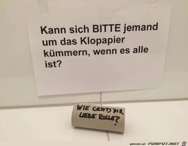 Fürsorge auf WC Fürsorge auf WC