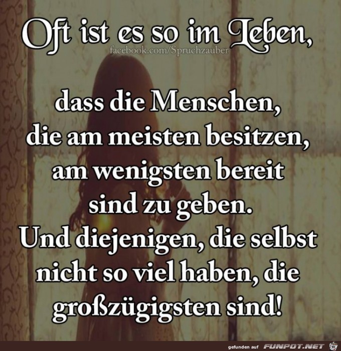 Oft ist es so im Leben