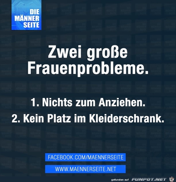 Zwei grosse Frauenprobleme Zwei grosse Frauenprobleme