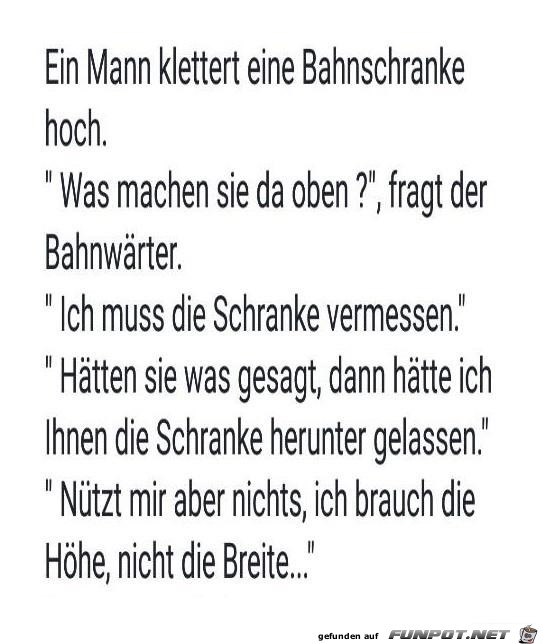 Schranke vermessen Schranke vermessen