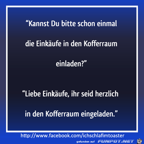 Einkaeufe einladen Einkaeufe einladen