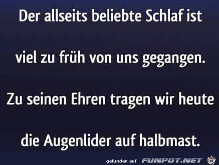 Der allseits beliebte Schlaf Der allseits beliebte Schlaf