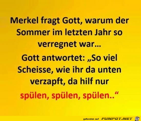 Merkel fragt Gott