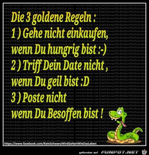 Die 3 goldenen Regeln Die 3 goldenen Regeln