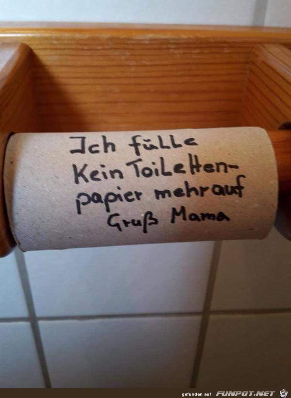 Kein Toilettenpapier