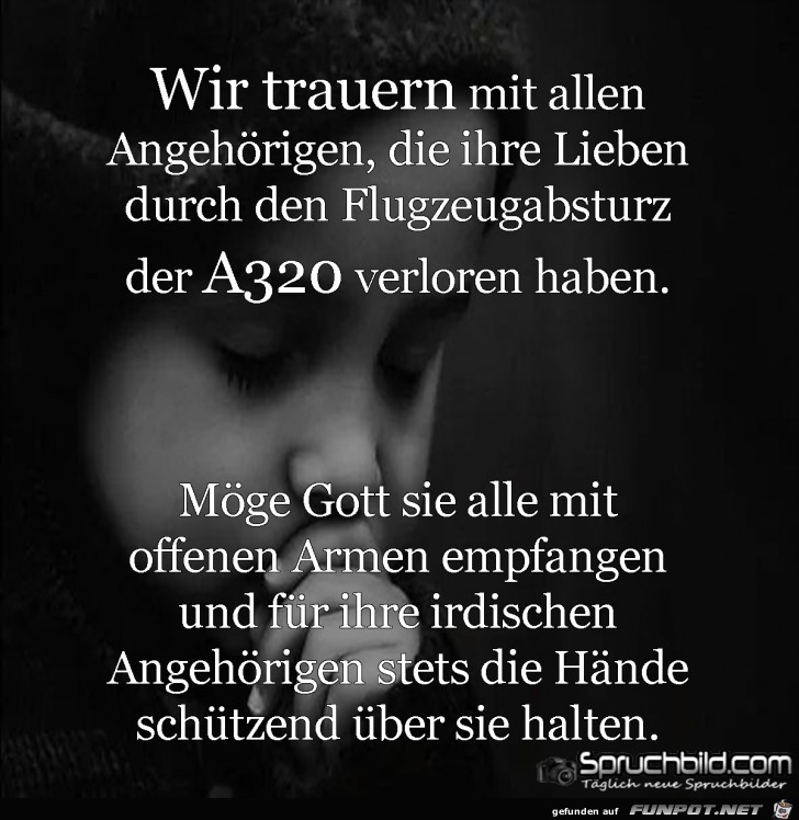 Trauer mit den Angehrigen der A320