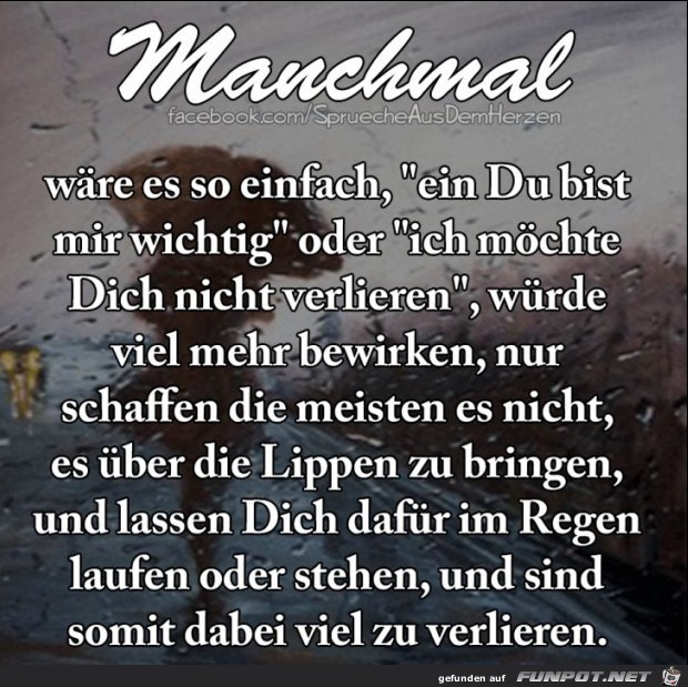 Manchmal waere es so einfach