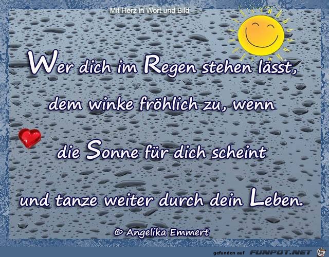 Wer dich im Regen Wer dich im Regen