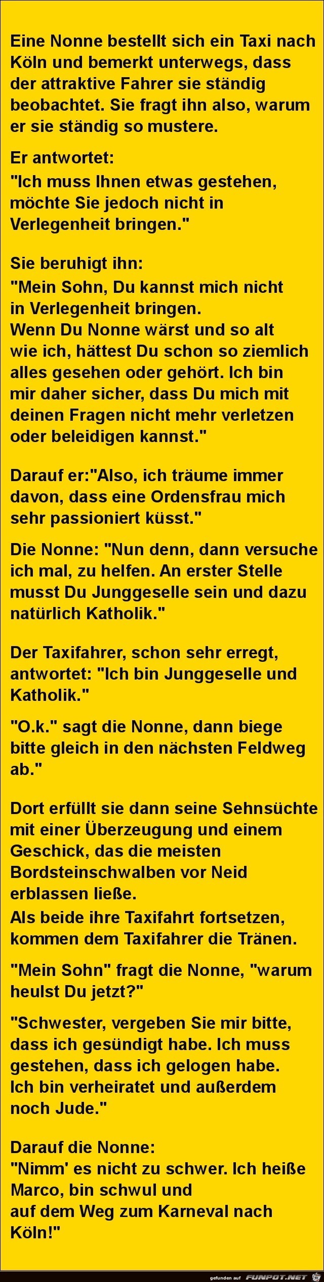 eine Nonne im Taxi eine Nonne im Taxi