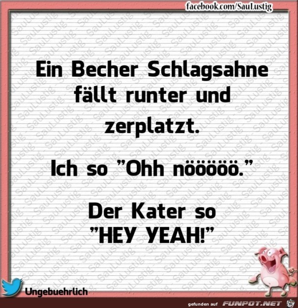 Becher Schlagsahne fällt runter Becher Schlagsahne fällt runter