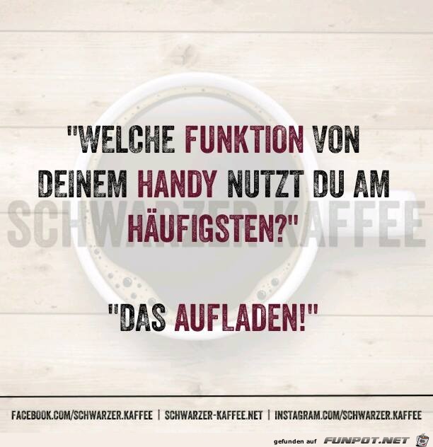 Häufigste Handyfunktion Häufigste Handyfunktion