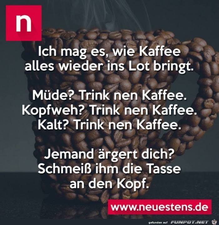 Kaffee bringt alles in Lot