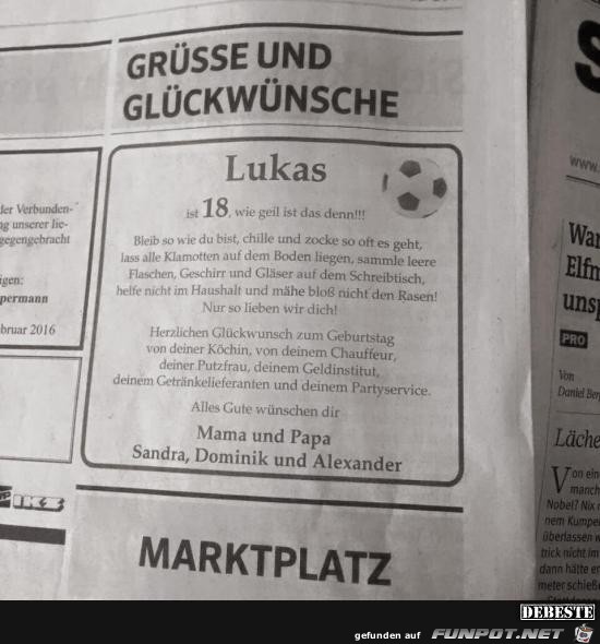 Grüße und Glückwünsche von der lieben Familie Grüße und Glückwünsche von der lieben Familie