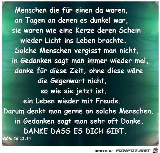 Menschen die fuer einen da waren Menschen die fuer einen da waren