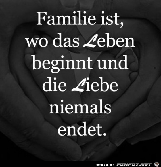 Familie ist wo das Leben beginnt