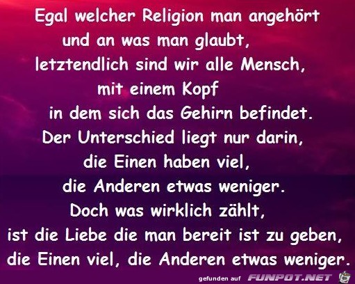 Egal welcher Religion