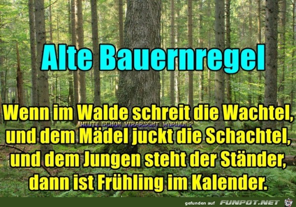 Alte Bauernregel