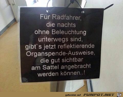 Radfahrer nachts