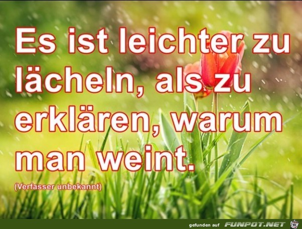 Es ist leichter zu laecheln