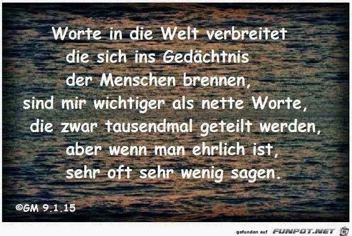 Worte in die Welt