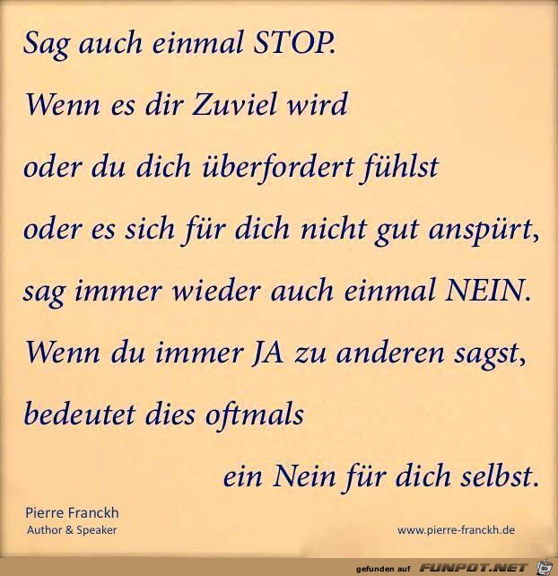 Sag auch einmal STOP