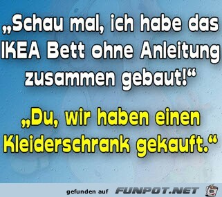 Bett aufgebaut