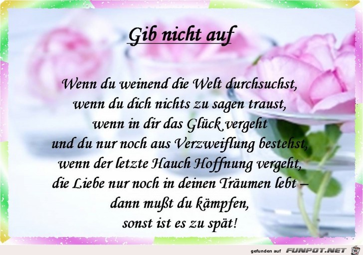 gib nicht auf wenn du weinend die gib nicht auf wenn du weinend die