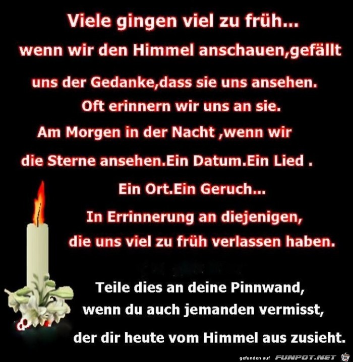 Viele gingen viel zu frueh Viele gingen viel zu frueh