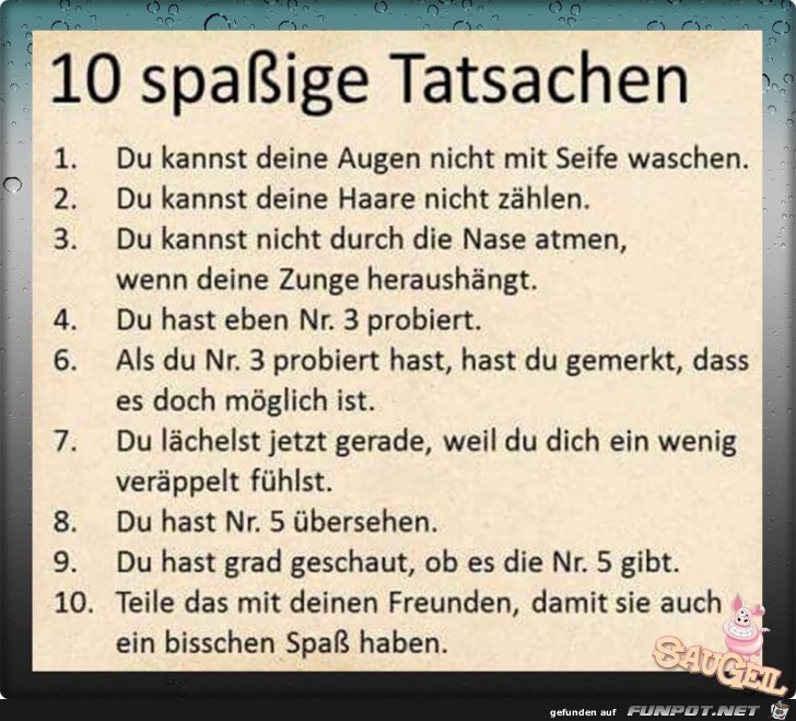 10 spassige Tatsachen 10 spassige Tatsachen
