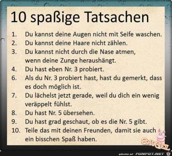 10 spassige Tatsachen