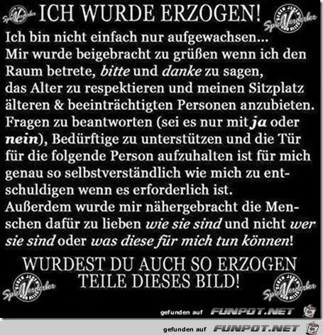 ich wurde erzogen ich wurde erzogen