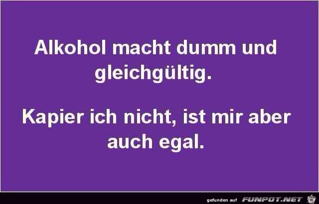 Alkohol macht dumm Alkohol macht dumm