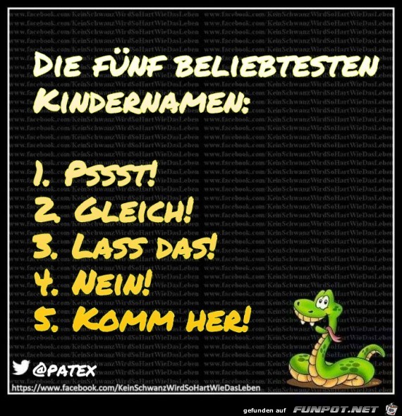 Beliebtesten Kindernamen