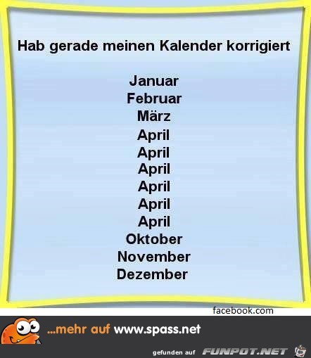Kalender korigiert Kalender korigiert