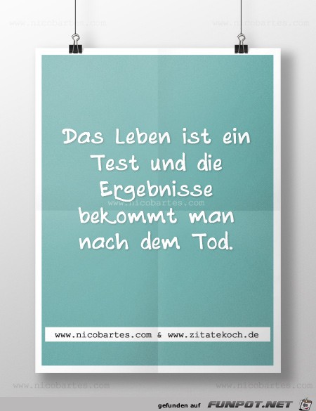 das Leben ist ein Test 