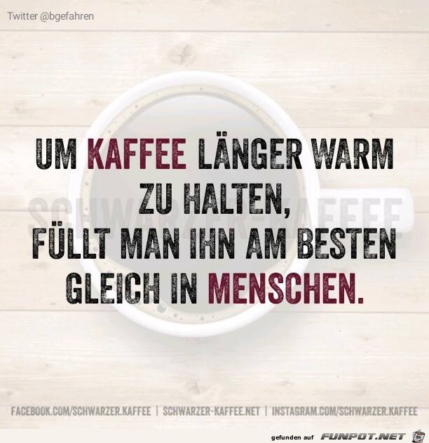 Kaffee warm halten