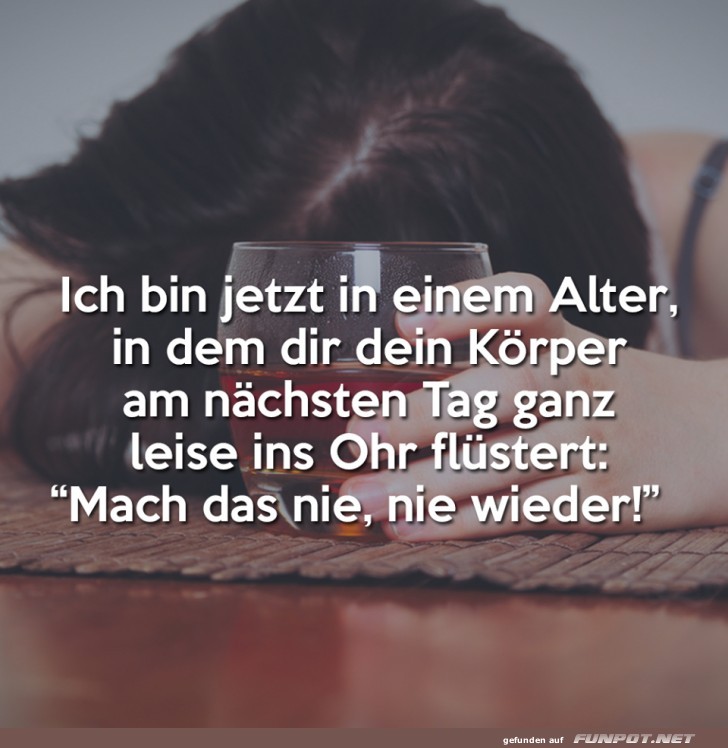 Ich bin jetzt in einem Alter