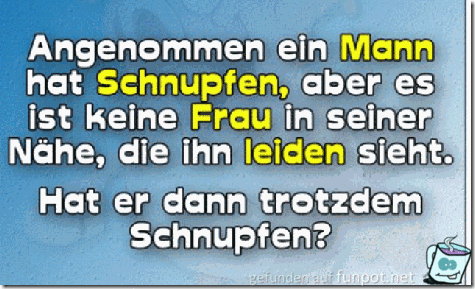 ein Mann hat Schnupfen  ein Mann hat Schnupfen