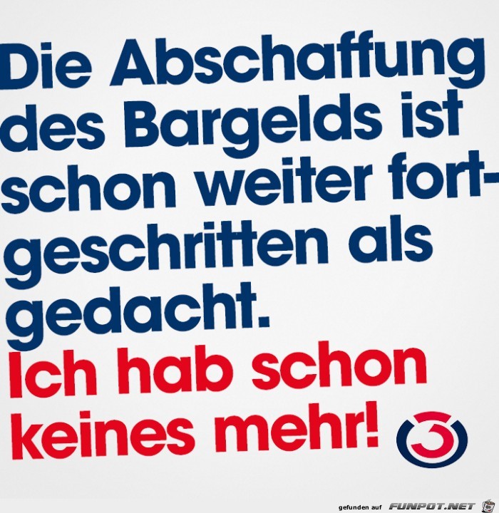 Bargeld Abschaffung