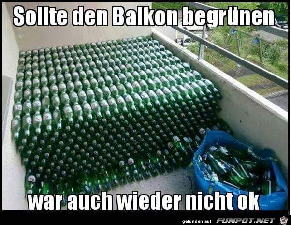 Sollte den Balkon begruenen